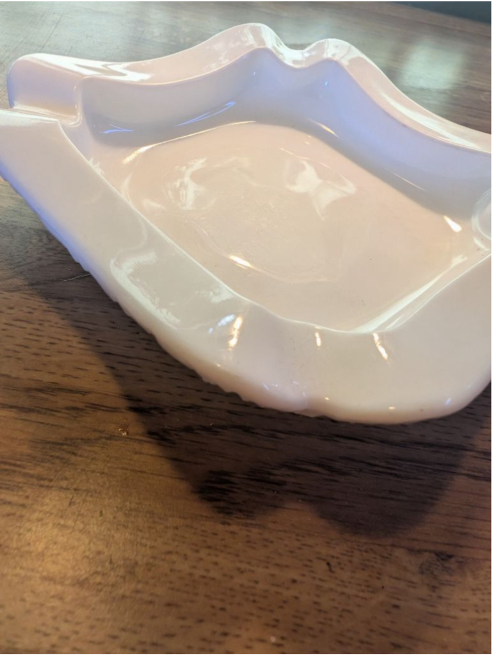 Vintage White Milk Glass Square Serving ashtray